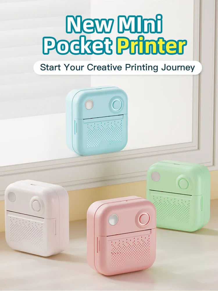 D3 Mini Portable Thermal Printer – Bluetooth Label Maker with Sticker Paper for Photo