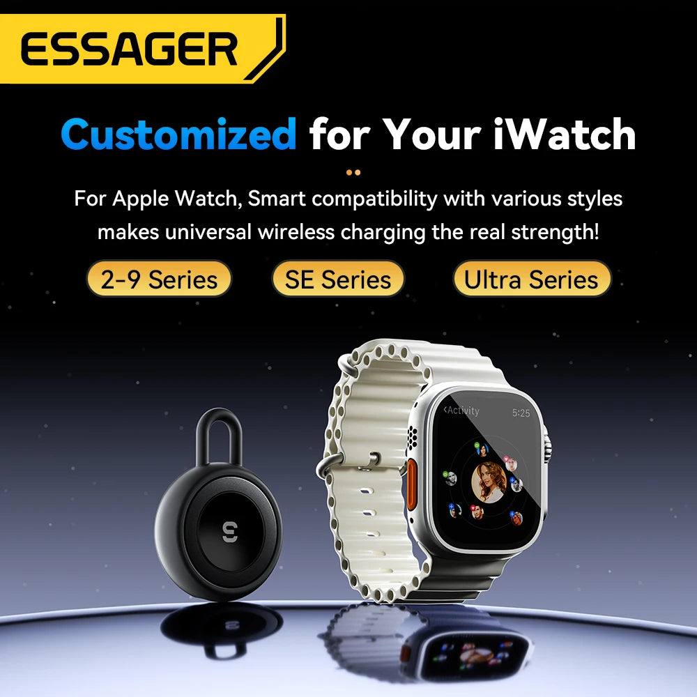 USB-C Magnetic Charger for Apple Watch – Portable Wireless Charging Dock
