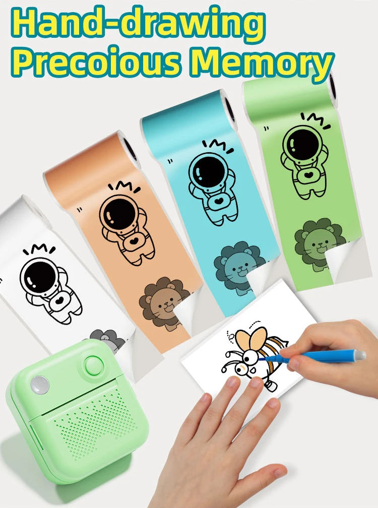D3 Mini Portable Thermal Printer – Bluetooth Label Maker with Sticker Paper for Photo