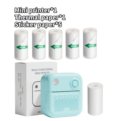 D3 Mini Portable Thermal Printer – Bluetooth Label Maker with Sticker Paper for Photo