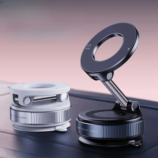 Foldable Car Phone Holder – Magnetic, Rotates All Phones