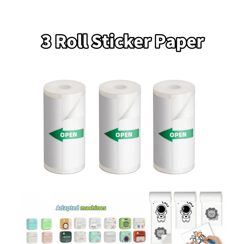 D3 Mini Portable Thermal Printer – Bluetooth Label Maker with Sticker Paper for Photo