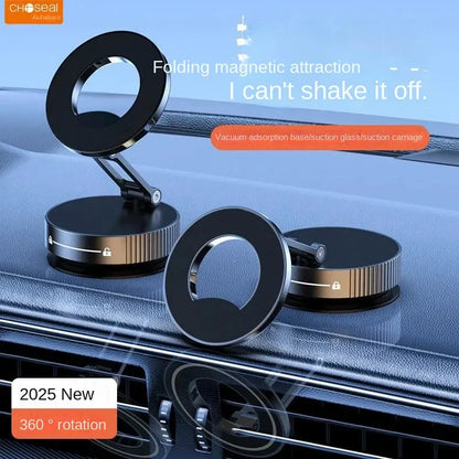 Foldable Car Phone Holder – Magnetic, Rotates All Phones