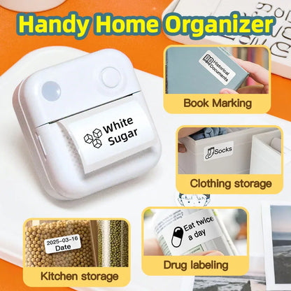 D3 Mini Portable Thermal Printer – Bluetooth Label Maker with Sticker Paper for Photo