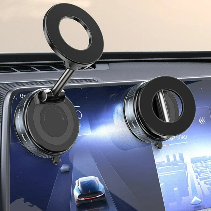 Foldable Car Phone Holder – Magnetic, Rotates All Phones