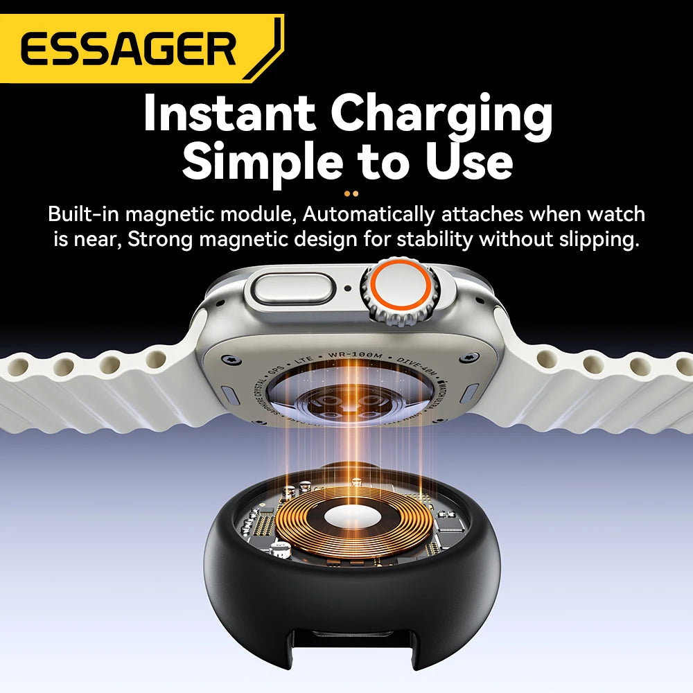 USB-C Magnetic Charger for Apple Watch – Portable Wireless Charging Dock