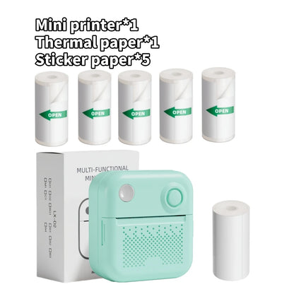 D3 Mini Portable Thermal Printer – Bluetooth Label Maker with Sticker Paper for Photo