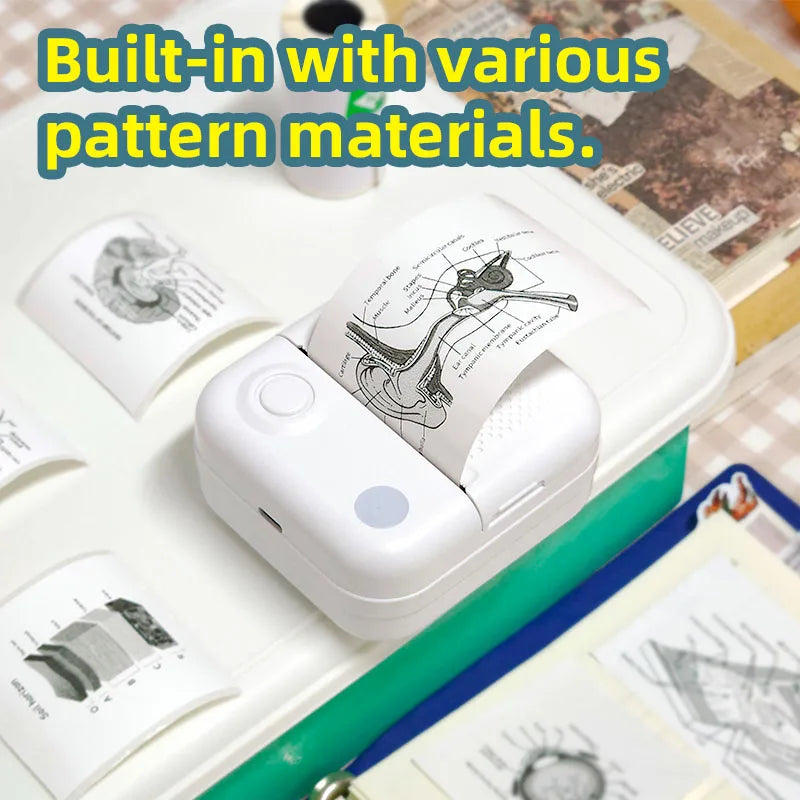 D3 Mini Portable Thermal Printer – Bluetooth Label Maker with Sticker Paper for Photo