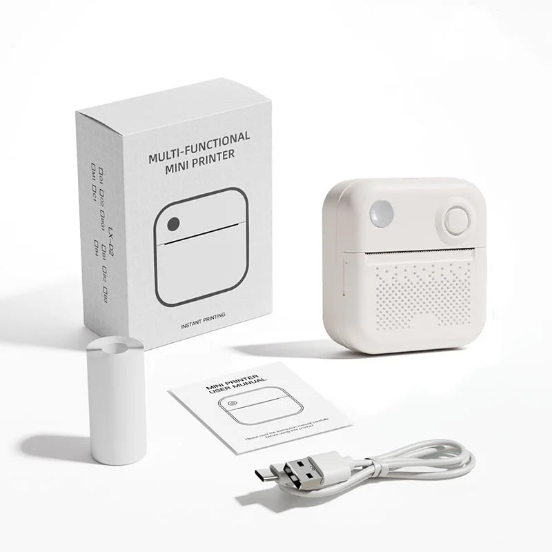 D3 Mini Portable Thermal Printer – Bluetooth Label Maker with Sticker Paper for Photo